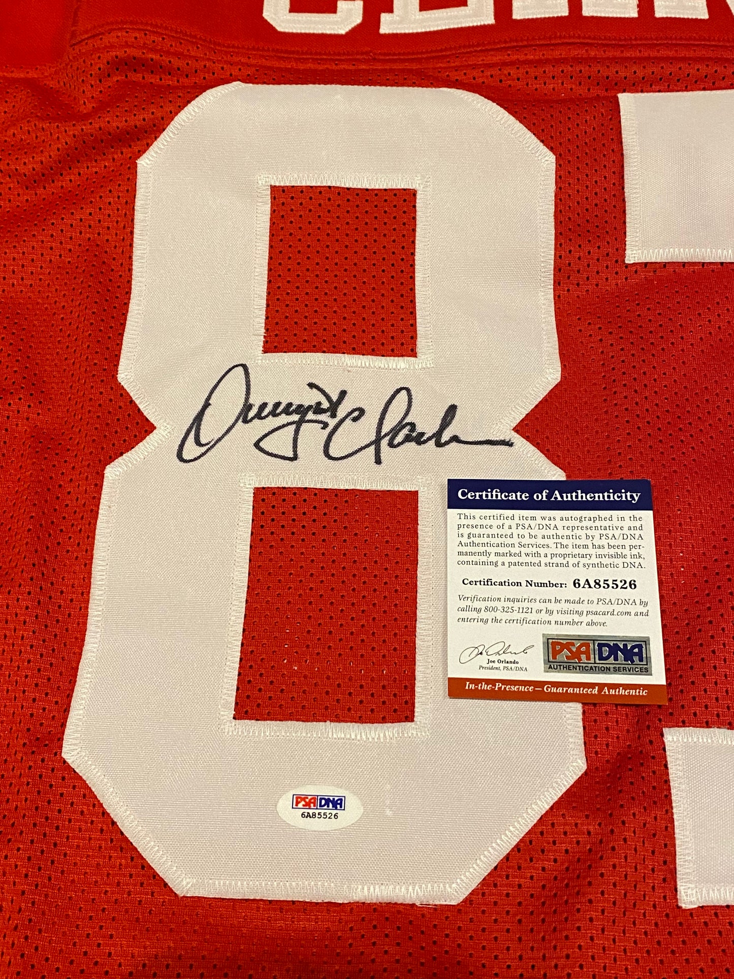 Dwight Clark signed custom jersey "The Catch" (PSA COA)