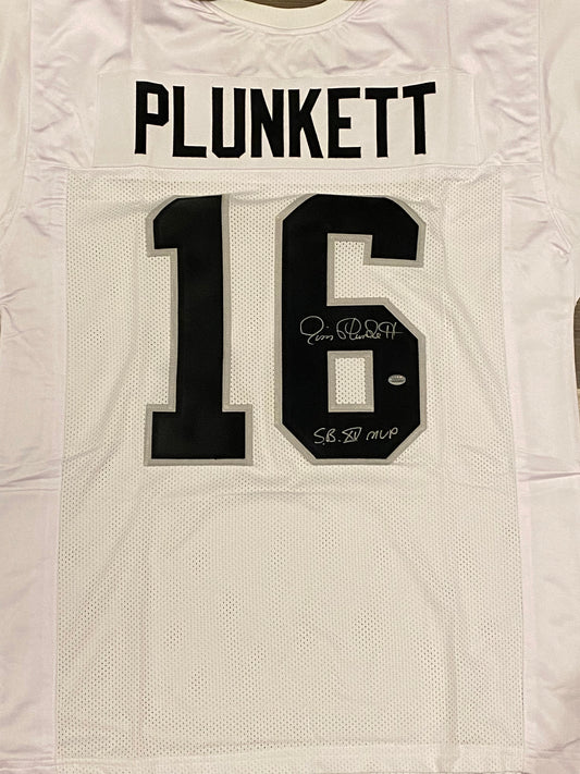 Jim Plunkett signed custom jersey inscribed "SB XV MVP" (GT Sports Marketing COA)