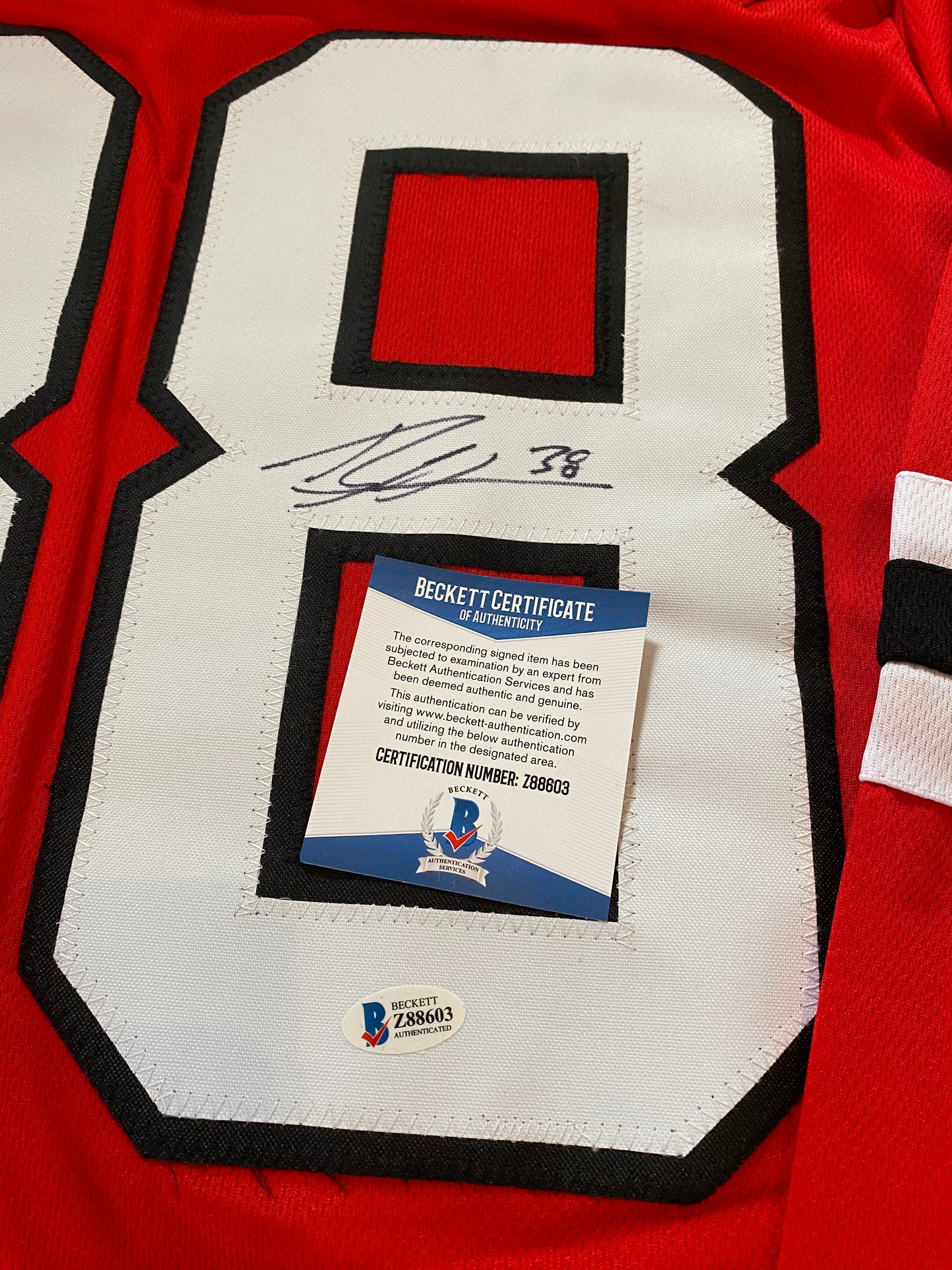 Brandon Hagel signed custom jersey (Beckett COA)