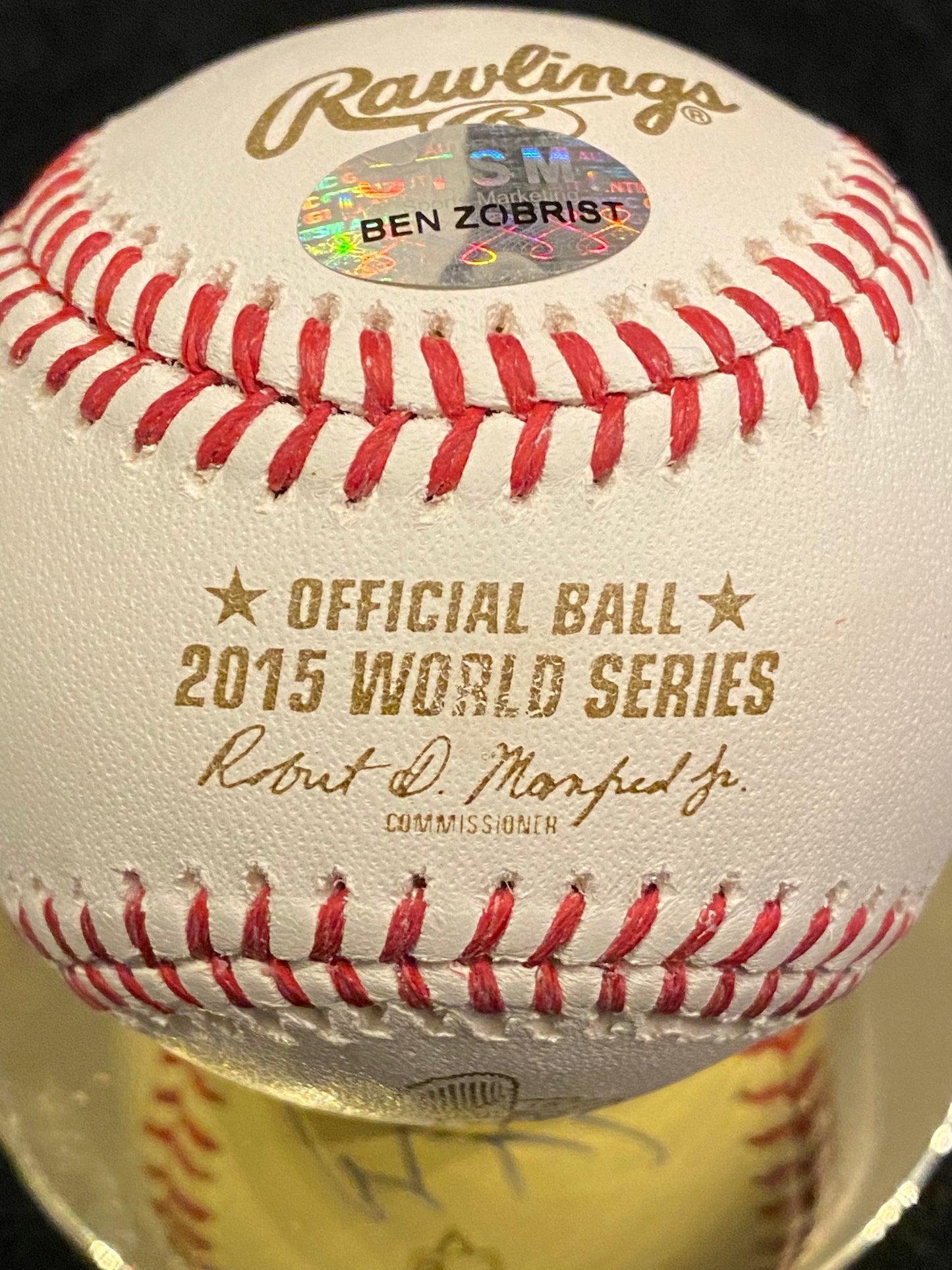 Ben Zobrist signed 2015 WS MLB Baseball (GT Sports Marketing COA)