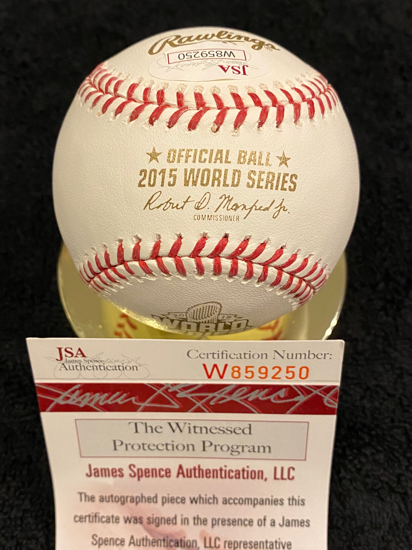 Ned Yost signed 2015 signed MLB Baseball WS (JSA COA)