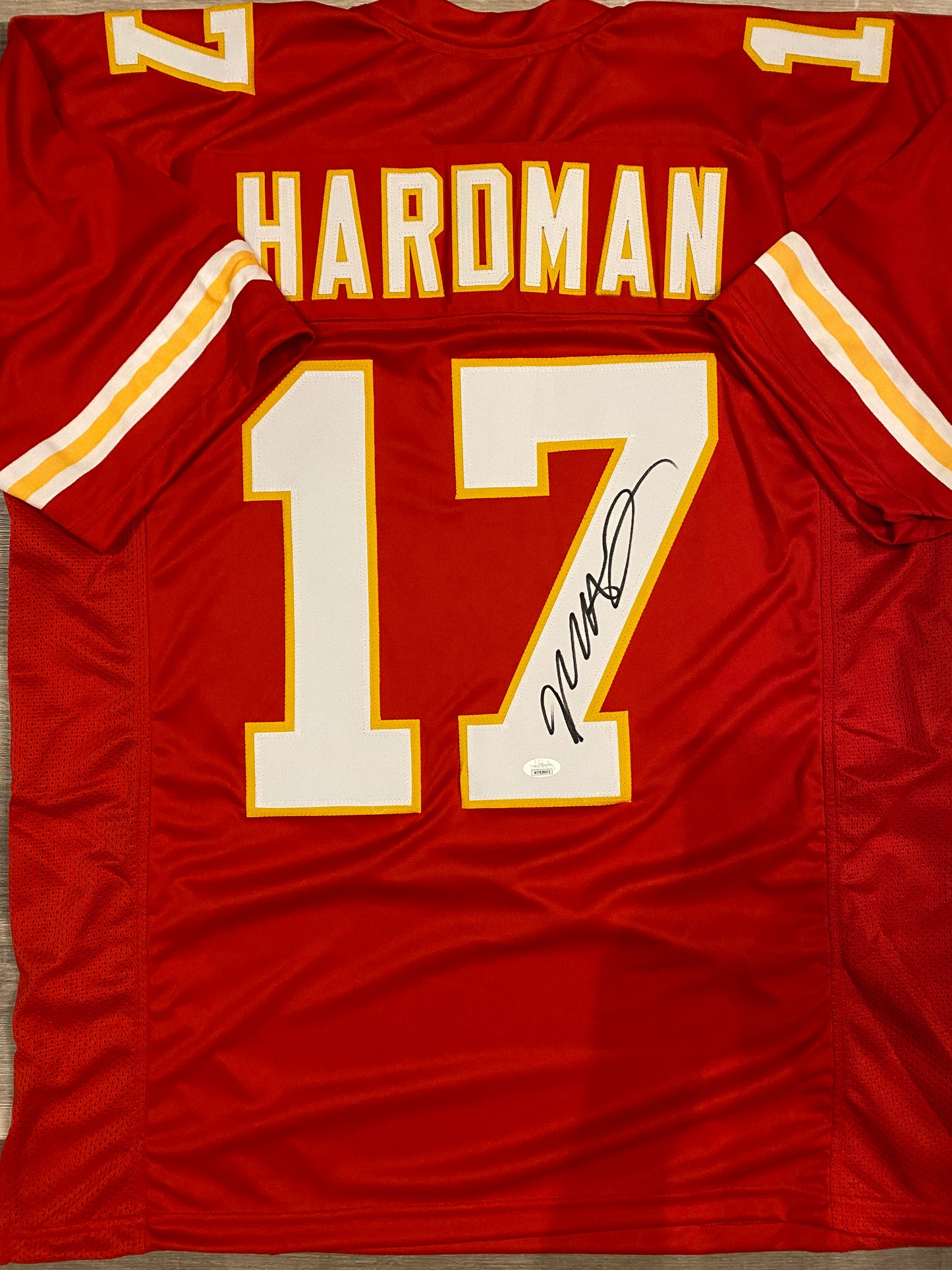 Mecole Hardman signed custom jersey (JSA COA)