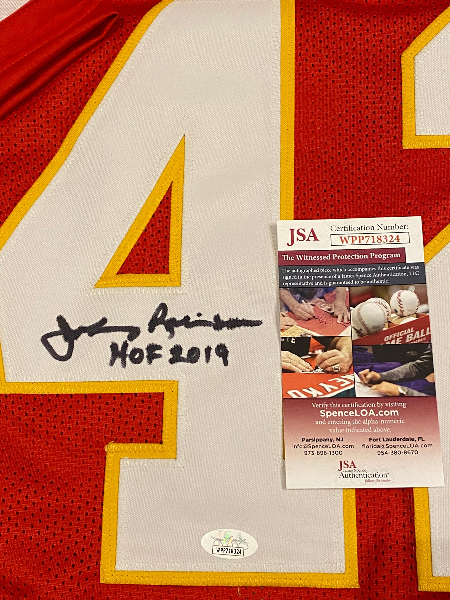 Johnny Robinson HOF signed custom jersey inscribed "HOF 2019" (JSA COA)