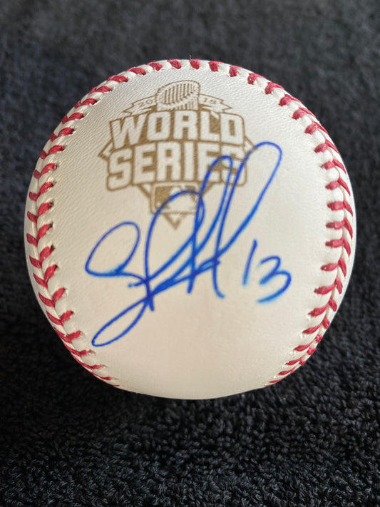Salvador Perez signed 2015 WS MLB Baseball (JSA COA)