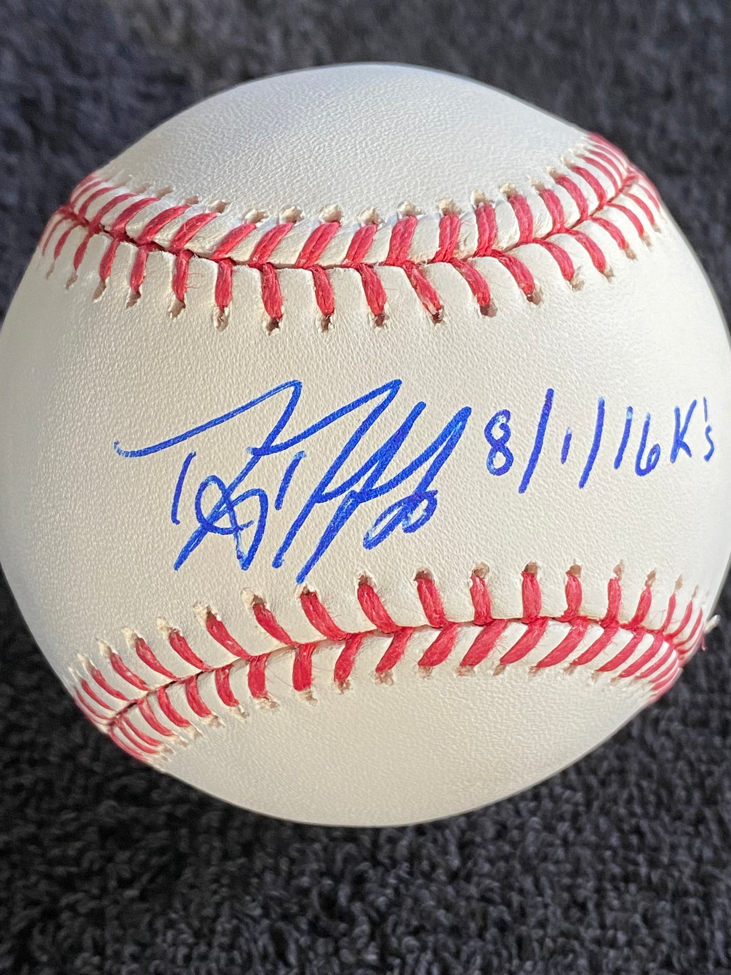Danny Duffy signed MLB Baseball inscribed (JSA COA)