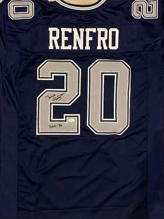 Mel Renfro signed custom jersey inscribed "HOF 96" (JSA COA)