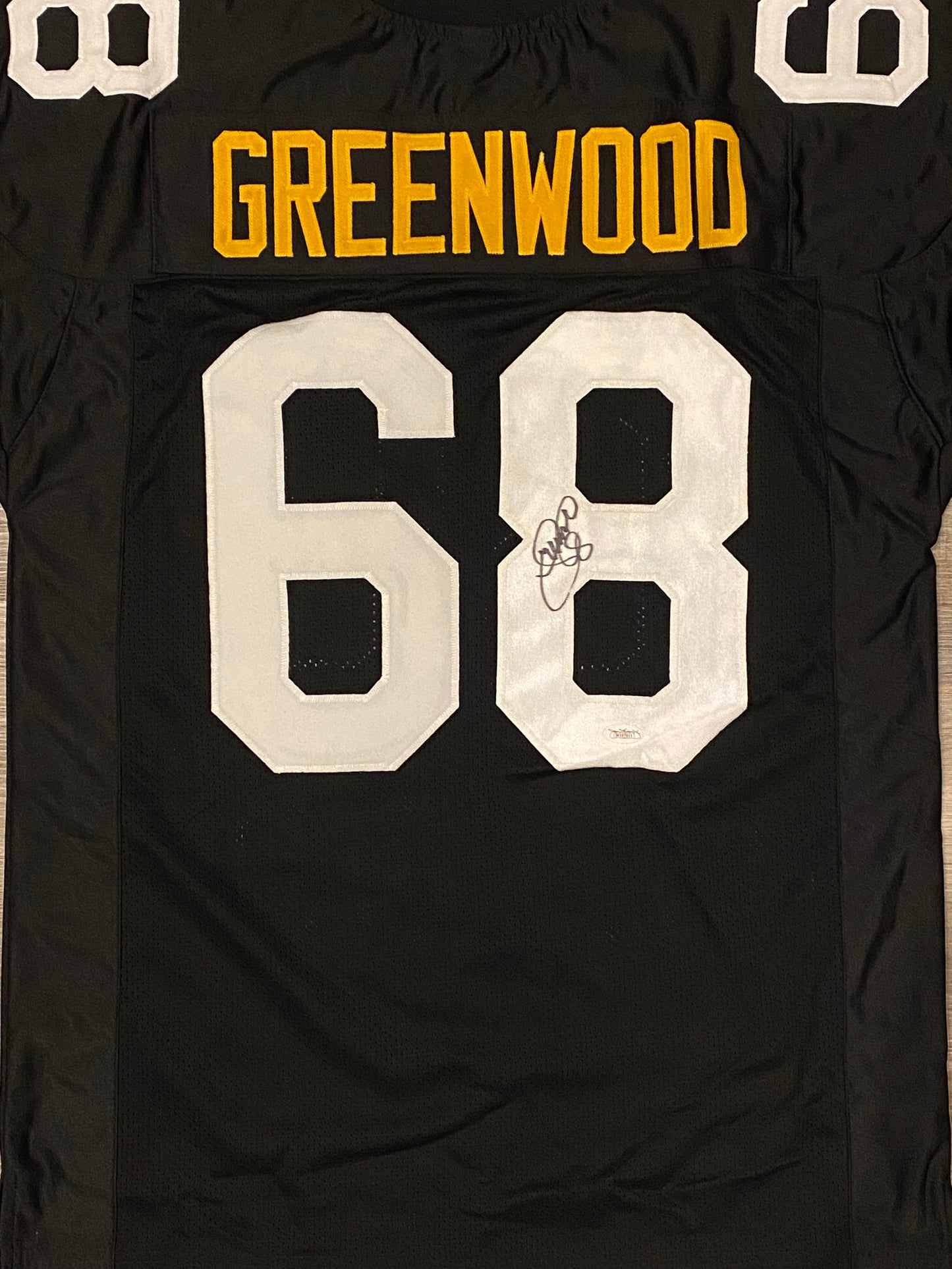 L.C. Greenwood signed custom jersey (JSA COA)