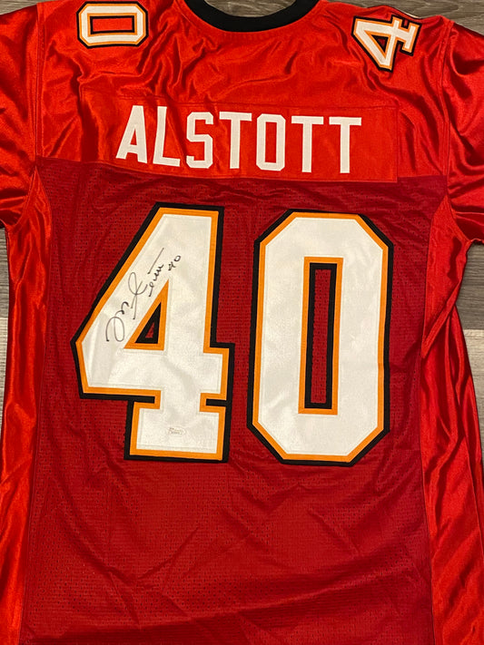 Mike Alstott signed custom jersey (JSA COA)
