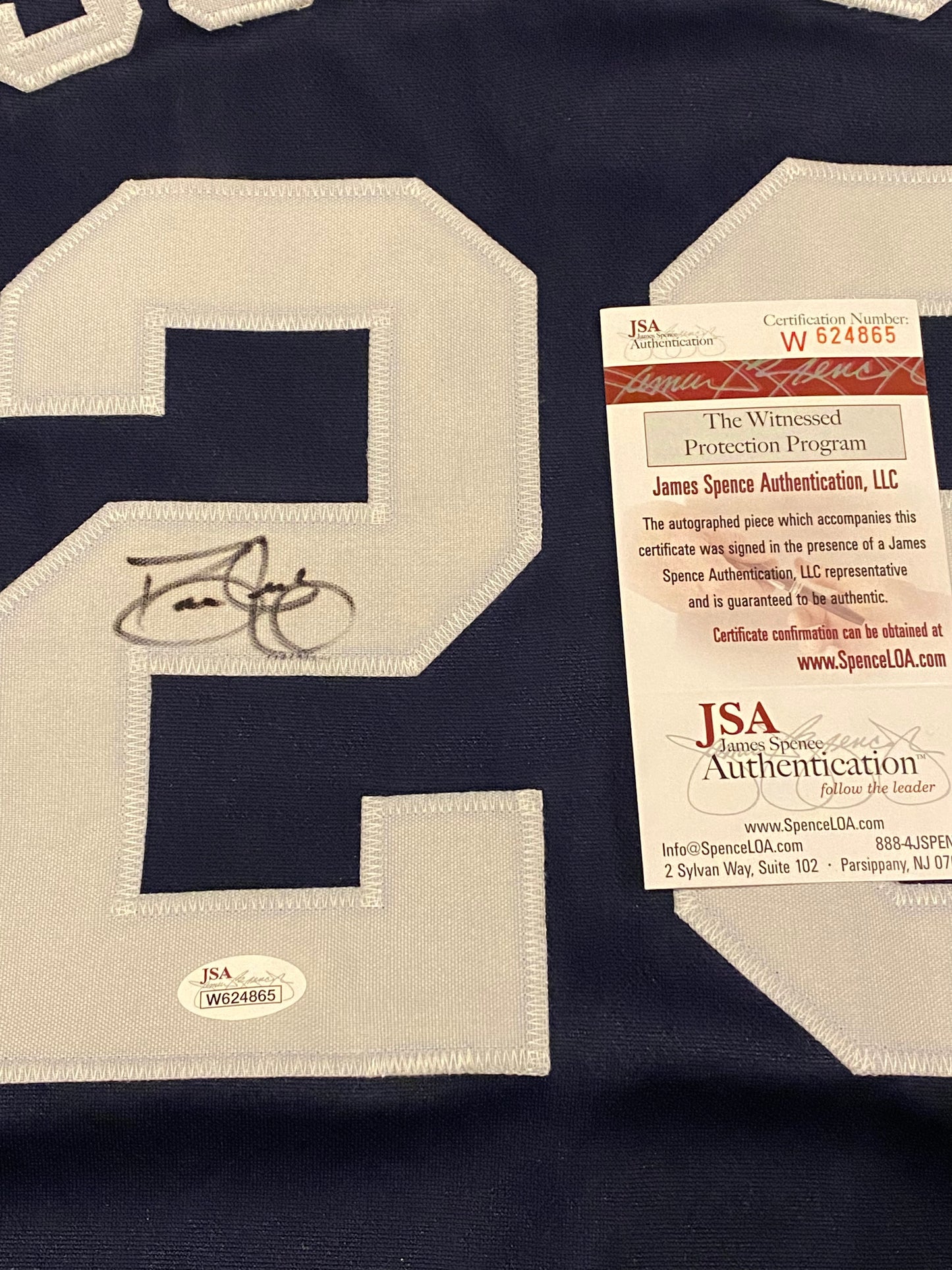 David Justice signed custom jersey (JSA COA)