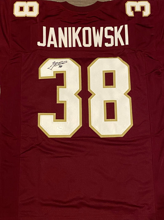 Sebastian Janikowski signed custom jersey Florida State (JSA COA)