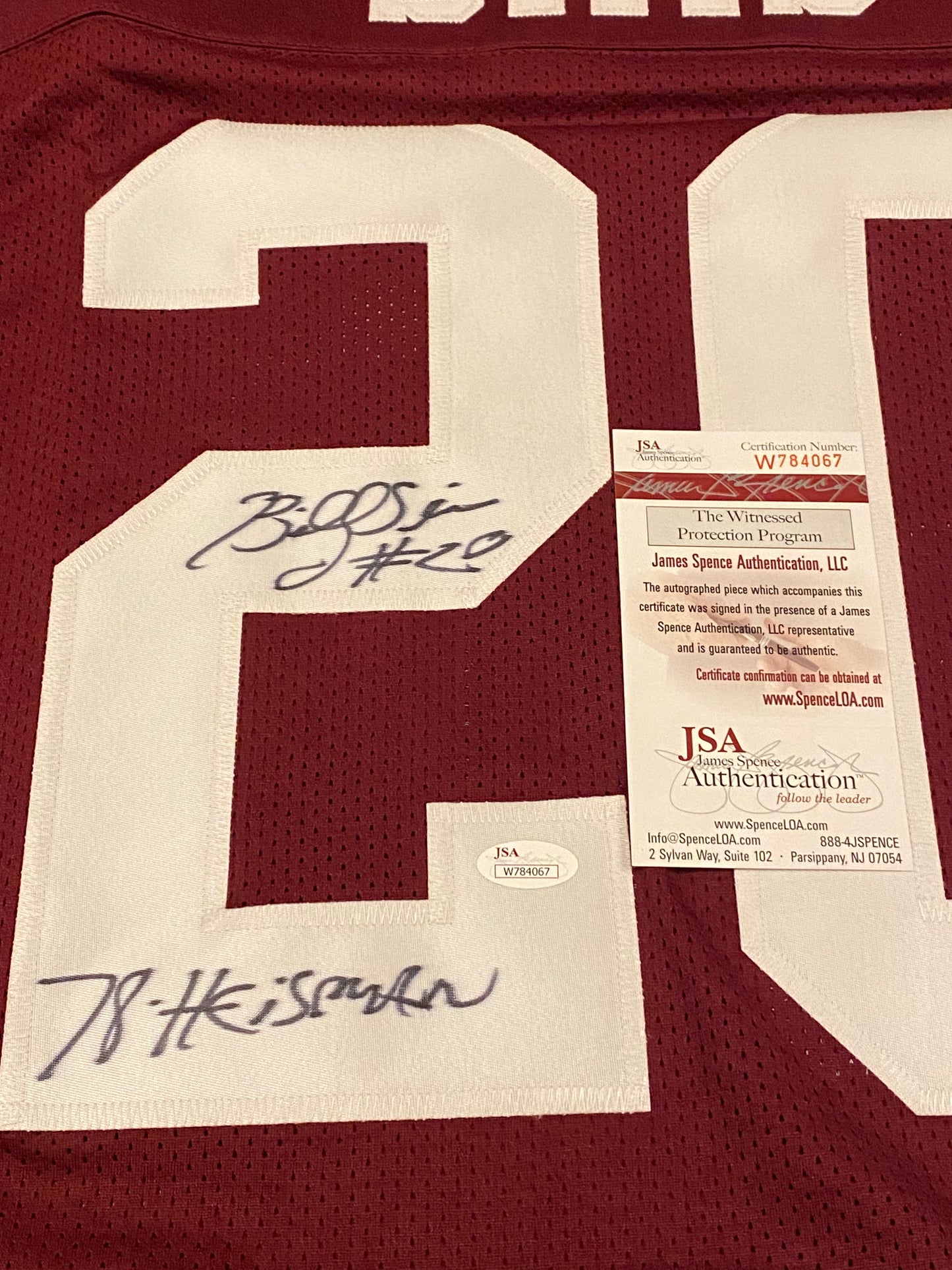Billy Simms signed custom jersey Oklahoma inscribed "'78 Heisman" (JSA COA)