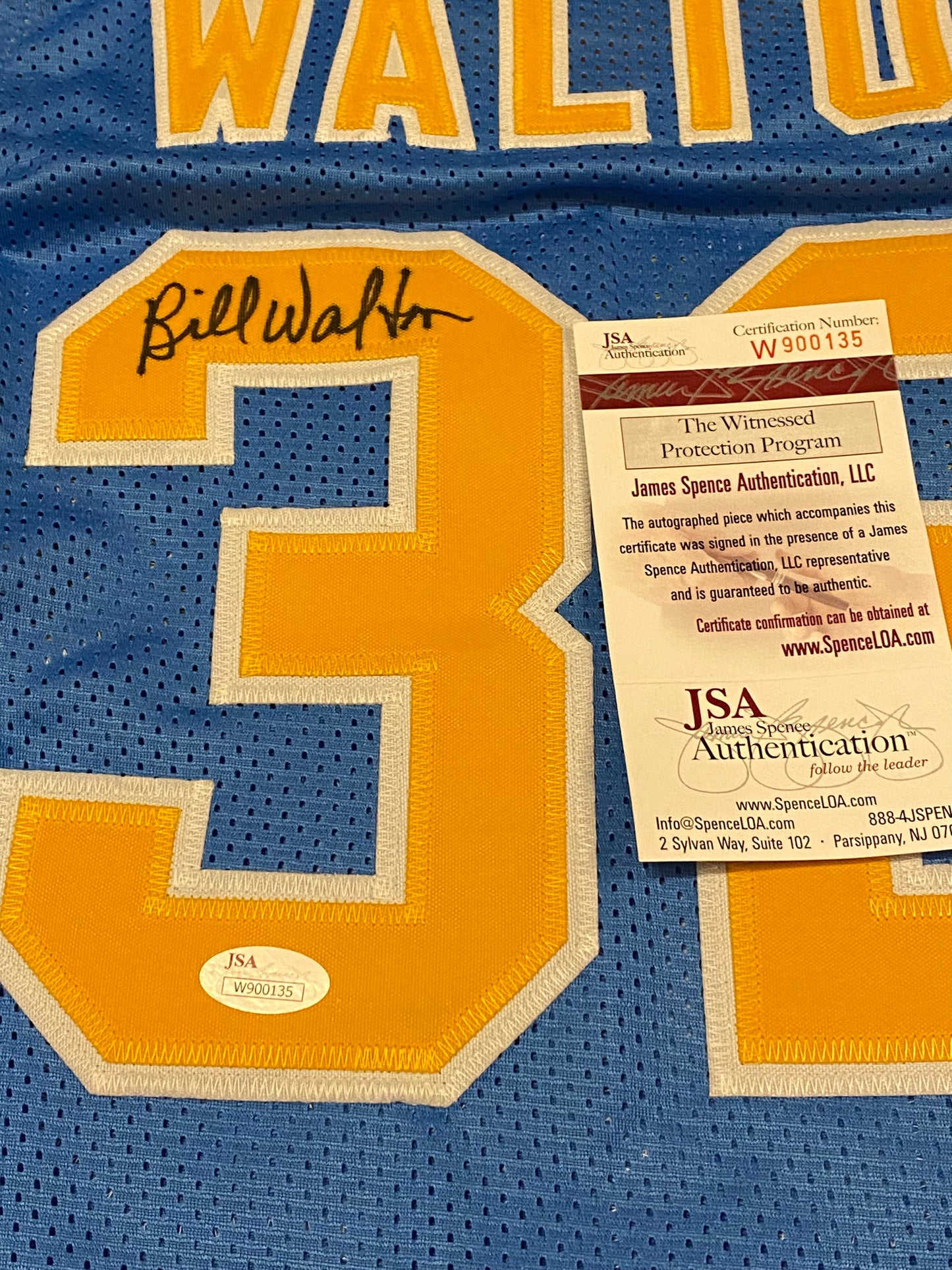 Bill Walton signed custom jersey UCLA (JSA COA)