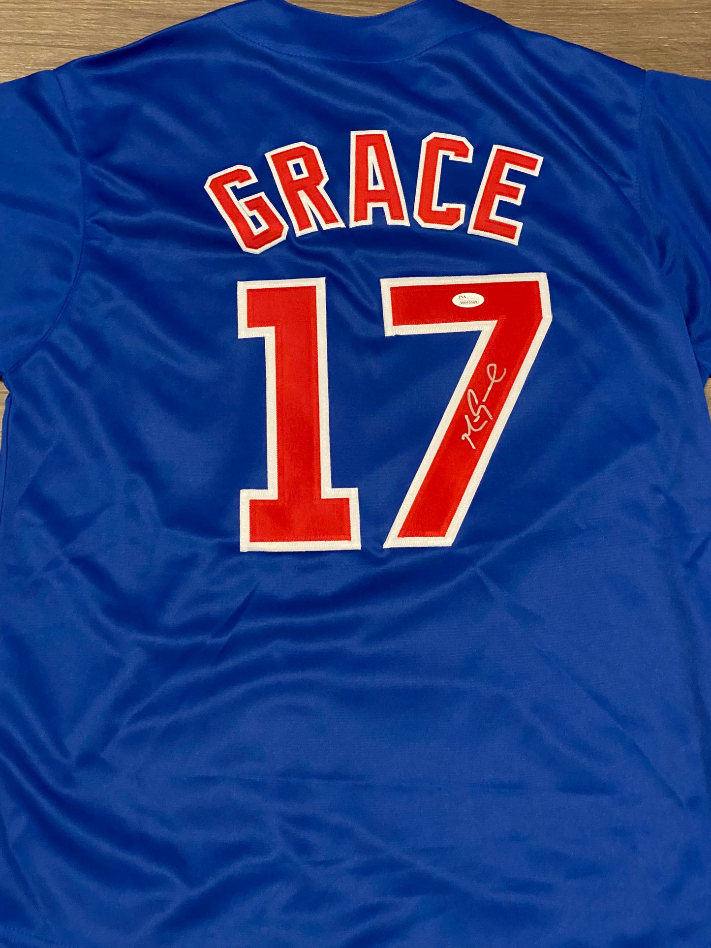 Mark Grace signed custom jersey (JSA COA)
