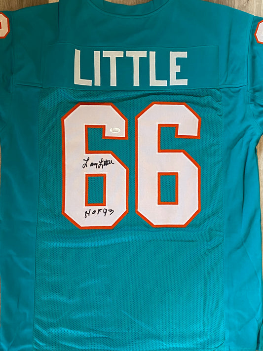 Larry Little signed custom jersey inscribed "HOF 93" (JSA COA)