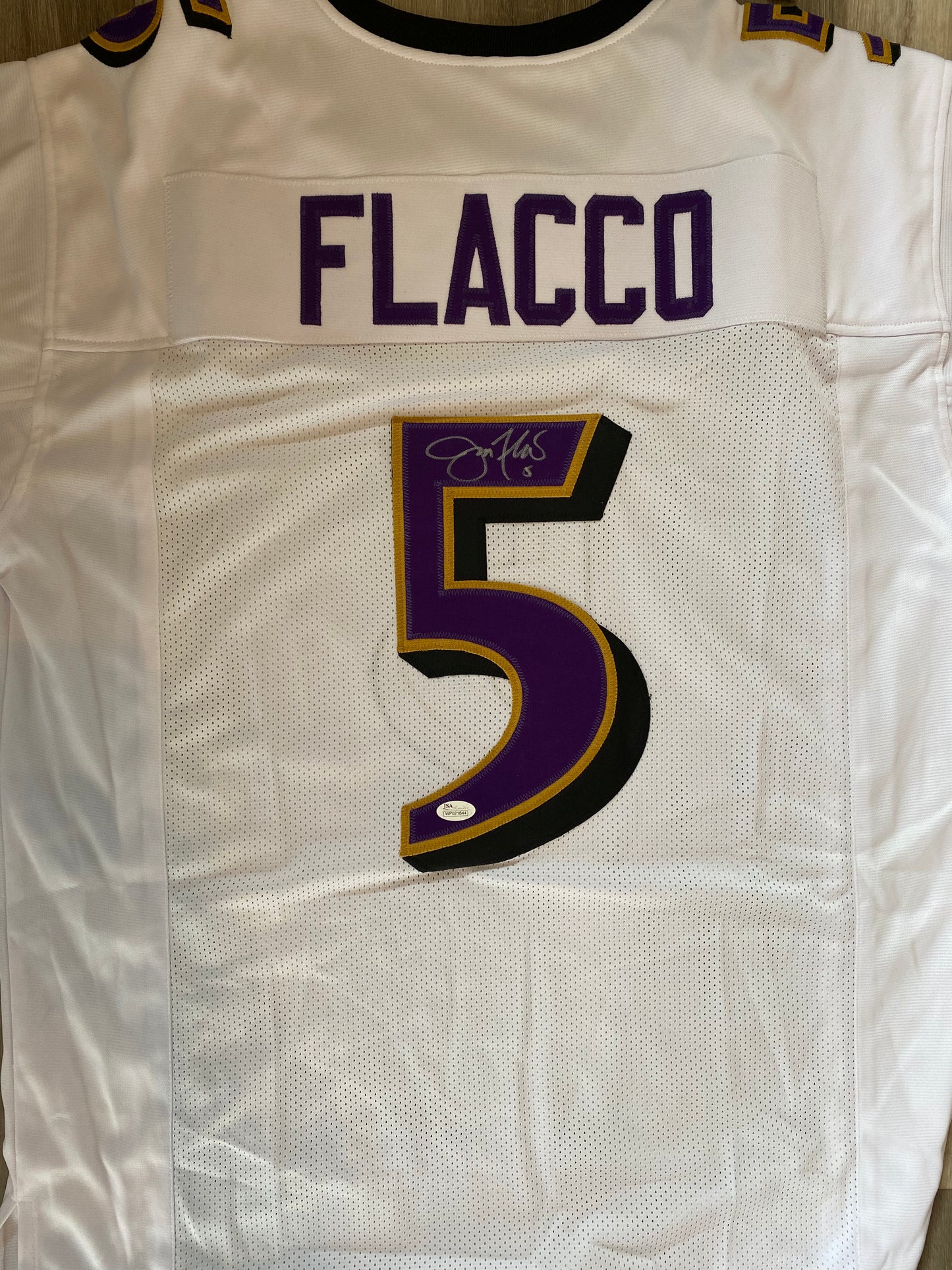 Joe Flacco Ravens signed custom jersey (JSA COA)