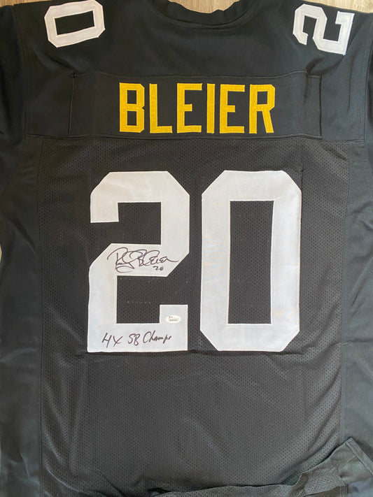 Rocky Bleier signed custom jersey inscribed "4X SB Champs" (JSA COA)