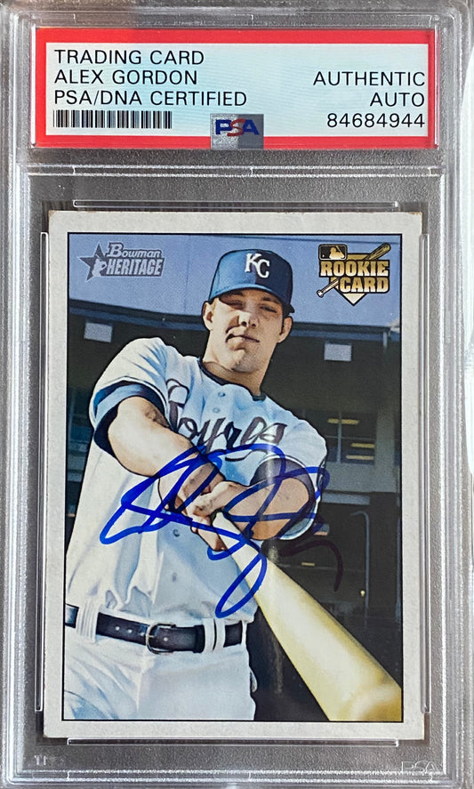 Alex Gordon signed trading card PSA/DNA certified Authentic AUTO