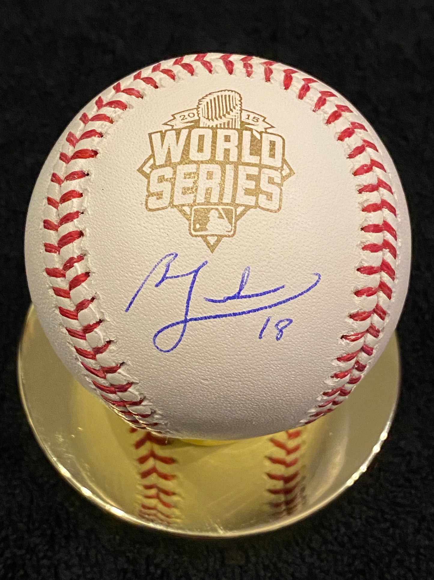 Ben Zobrist signed 2015 WS MLB Baseball (GT Sports Marketing COA)
