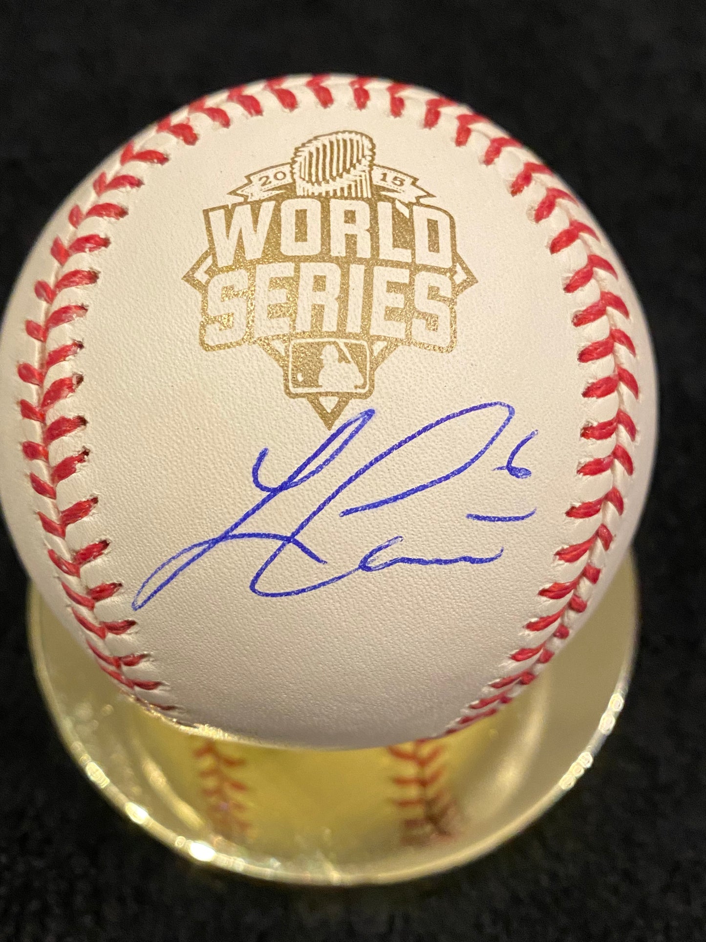 Lorenzo Cain signed 2015 WS MLB Baseball (MLB COA)