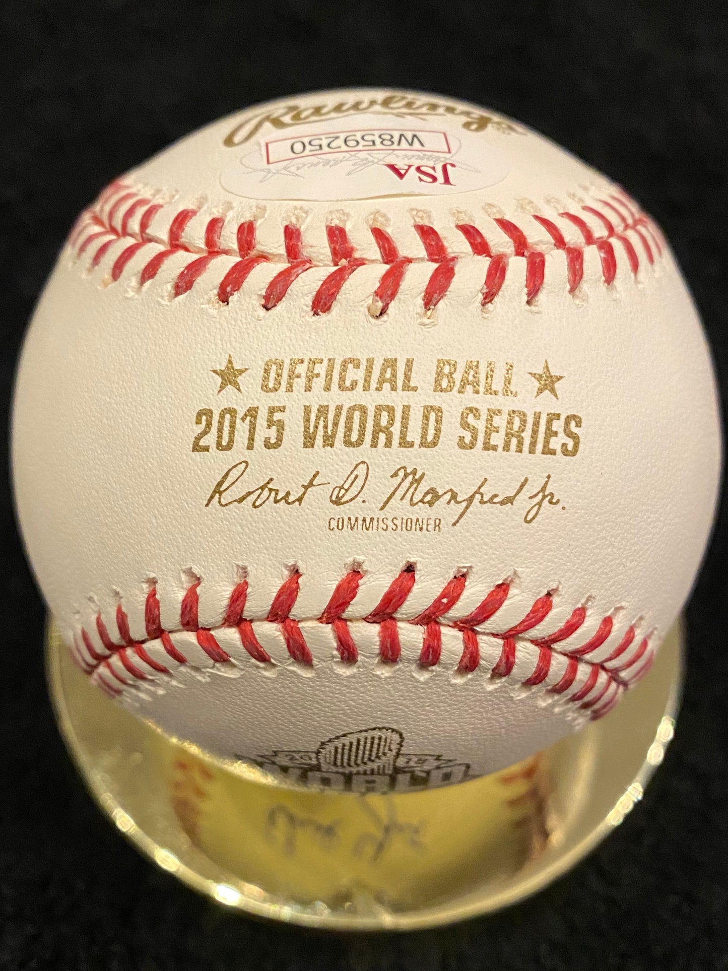Ned Yost signed 2015 signed MLB Baseball WS (JSA COA)